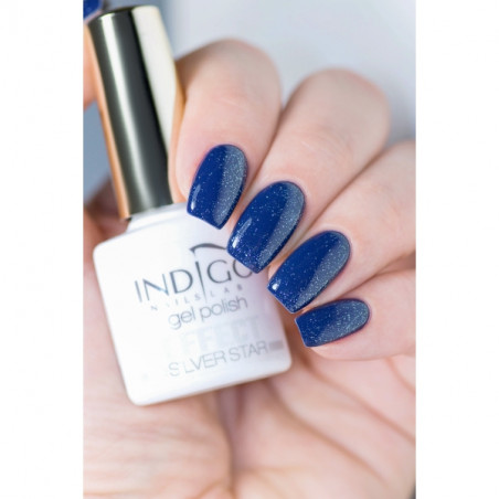 gel polish effect silver star