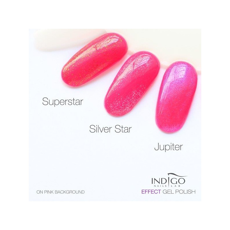 gel polish effect silver star